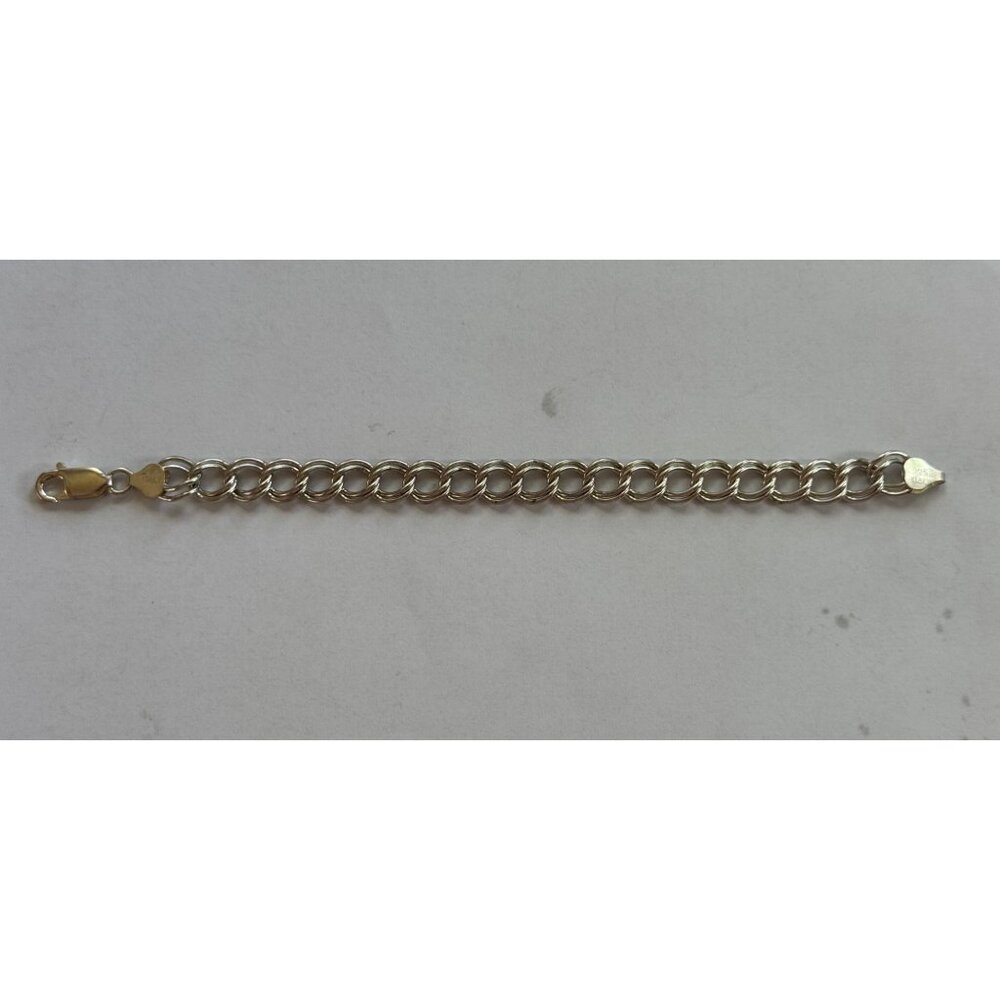 Size 7 Unbranded 925 Sterling Silver Round Link Bracelet w/ Lobster Clasp